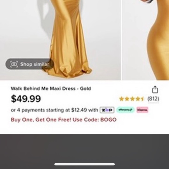 ⚠️CLEARANCE Fashion Nova Gold Maxi Dress - Picture 4 of 4